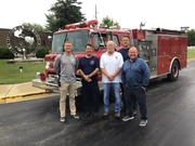 Dean of Students Papineau, Fire-Rescue-ERM Instructor Leeson, Chief Glenn, Assist Chief Gerdes and Principal Guerin